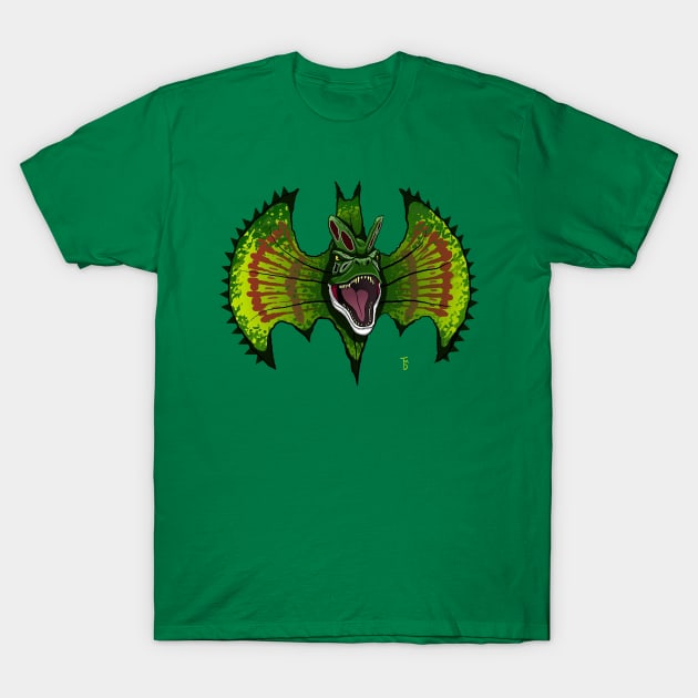 Spitting dinosaur bat symbol T-Shirt by tduffyworld